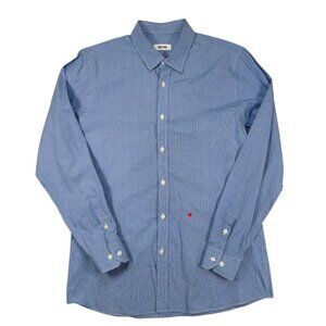 Love Moschino 43 XL Men Shirt Heart Cotton Classic Striped Italy Office Work Bru